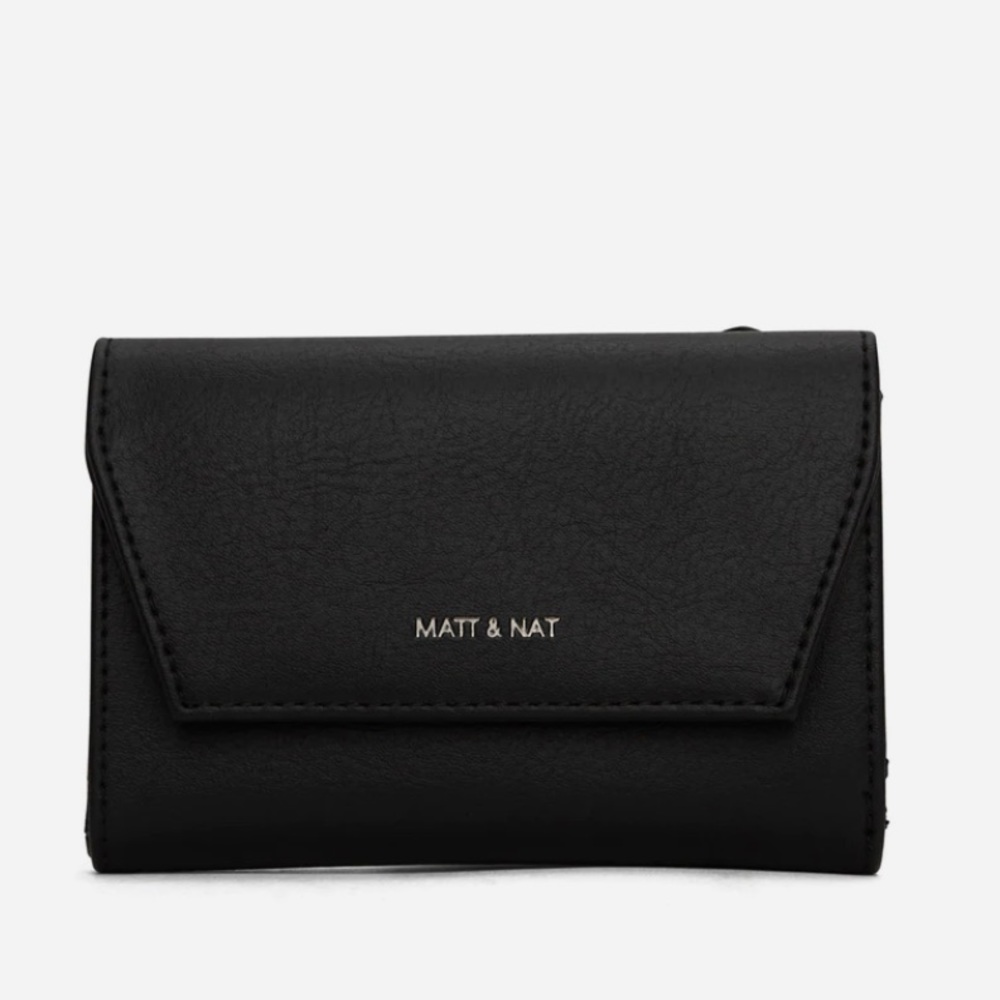 Matt & Nat vera small black vegan wallet